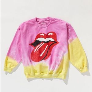 the rolling stones tie-dye crew neck sweatshirt